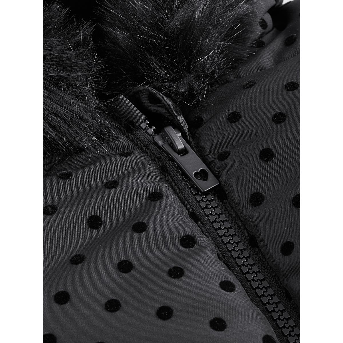 Manteau matelassé imperméable noir à pois, NEXT