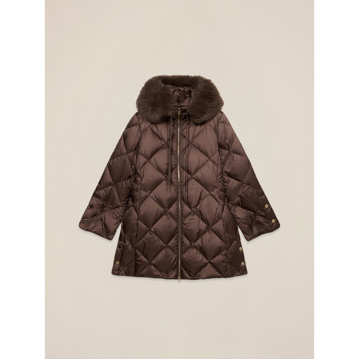 Veste matelassée midi rembourrée marron, OLTRE