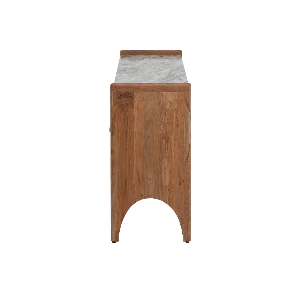Buffet en bois d'acacia et marbre CALIX bois foncé, MADE IN MEUBLES 