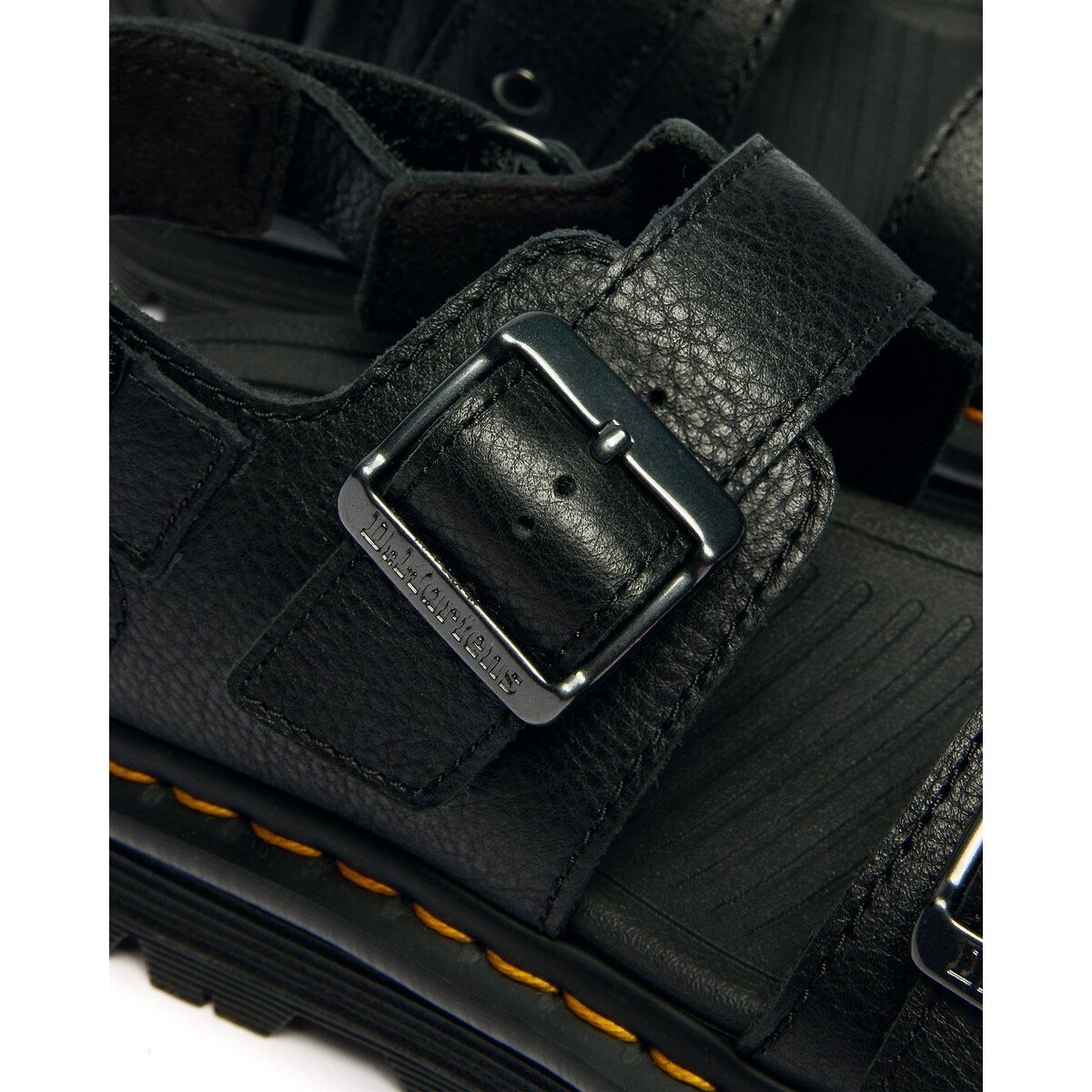 Sandales ZebZag en cuir Pisa noir, DR. MARTENS
