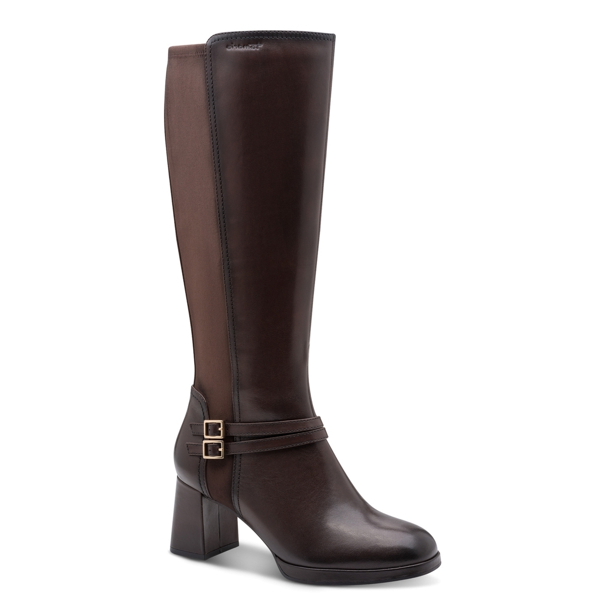 Bottes talon bloc marron mocca, TAMARIS