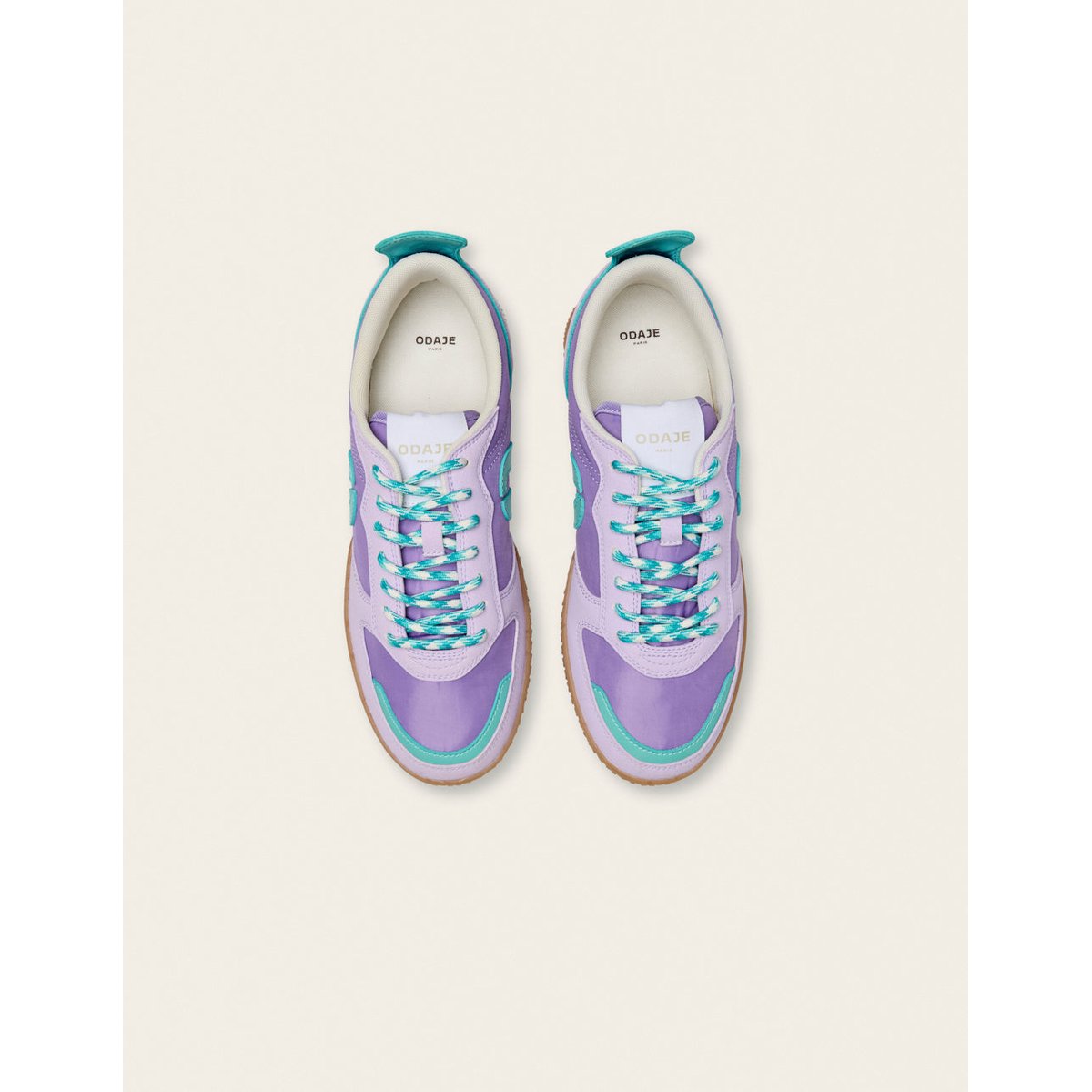 Baskets basses LAYRAS lilas turquoise orange, ODAJE