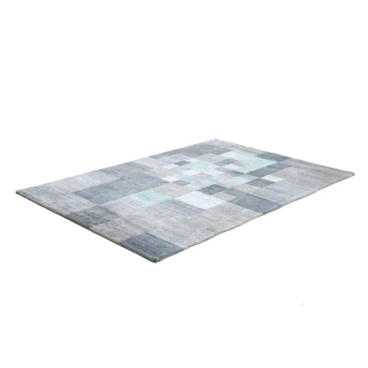 Tapis tufté main en viscose gris, THEKO