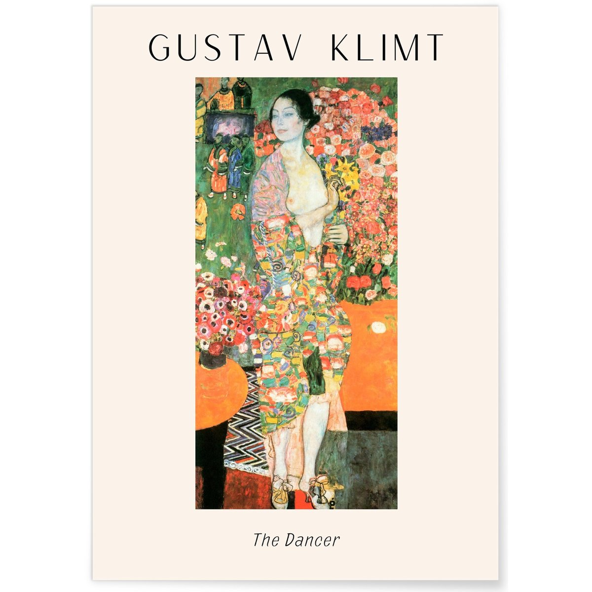 Affiche Gustav Klimt « The Dancer » blanc, L'AFFICHERIE