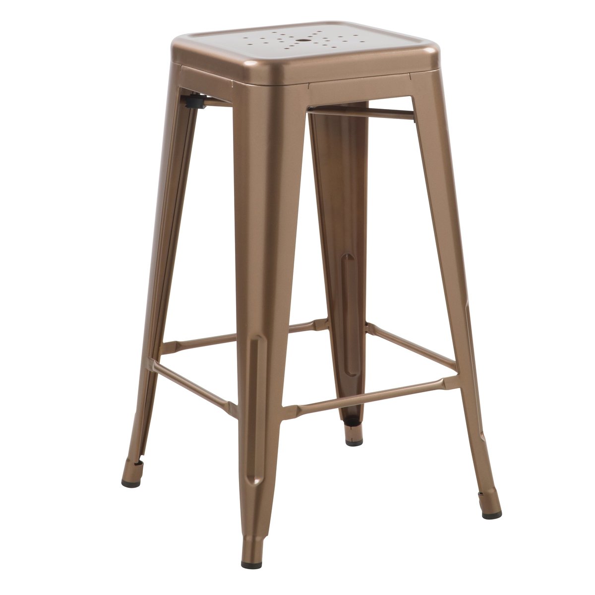 Lot de 2 tabourets pour îlot central 66 cm en métal mat - INDUS cuivre mat, MAISON PAVANE