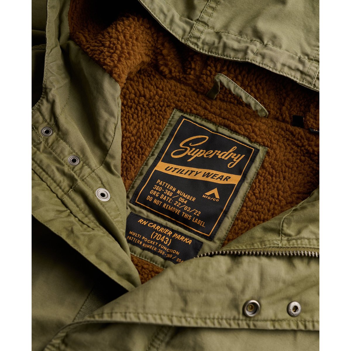 Parka Militaire Coupe Oversize vert olive shooting, SUPERDRY