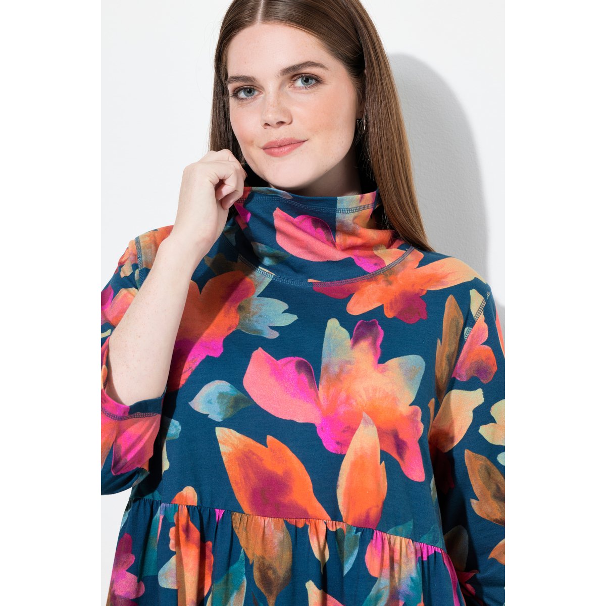 Robe maxi en jersey de coton bio marine, ULLA POPKEN