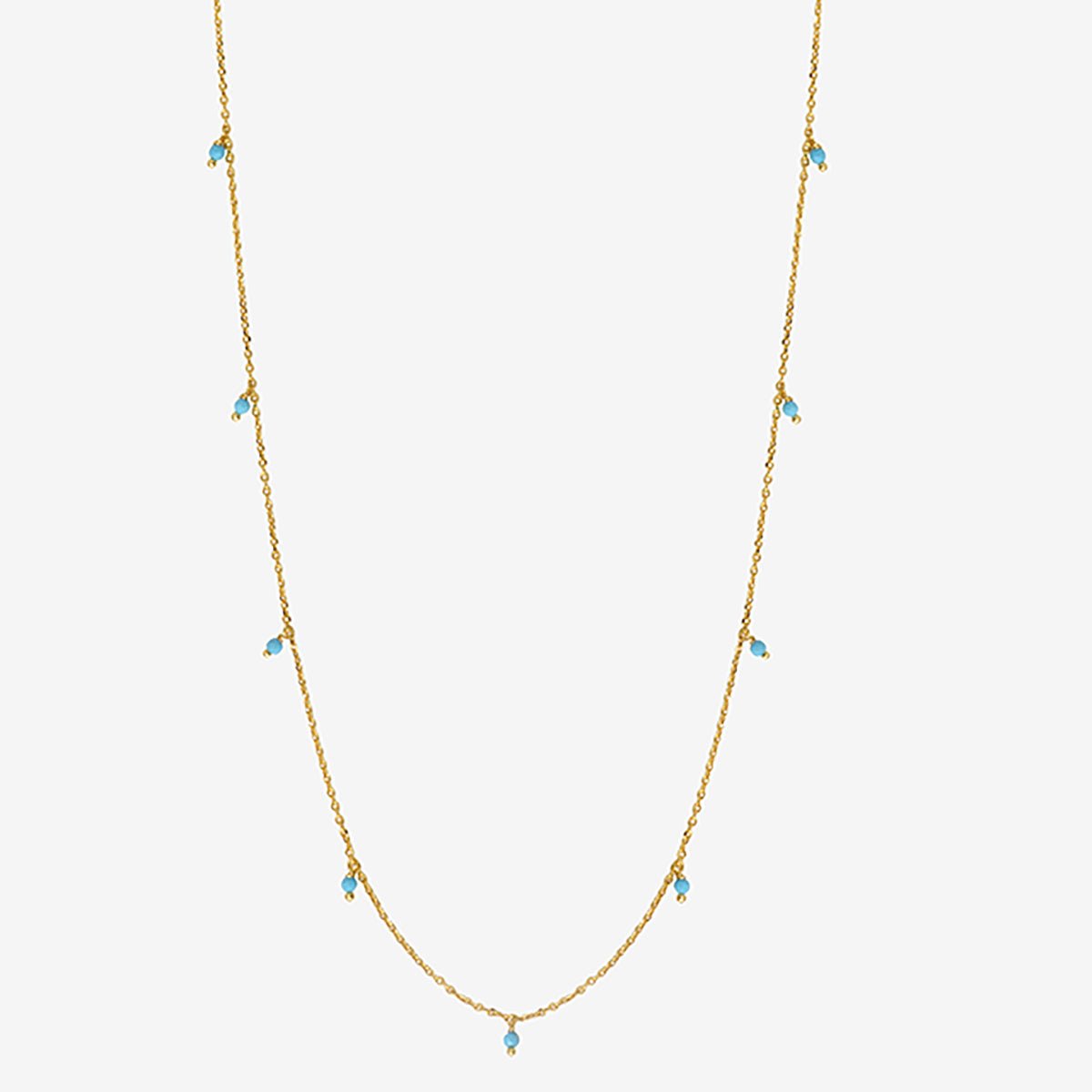 Collier doré turquoise long - milady bleu, CAROLINE NAJMAN