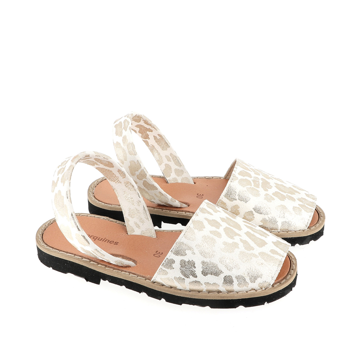 Sandales en cuir AVARCA METAL blanc, MINORQUINES