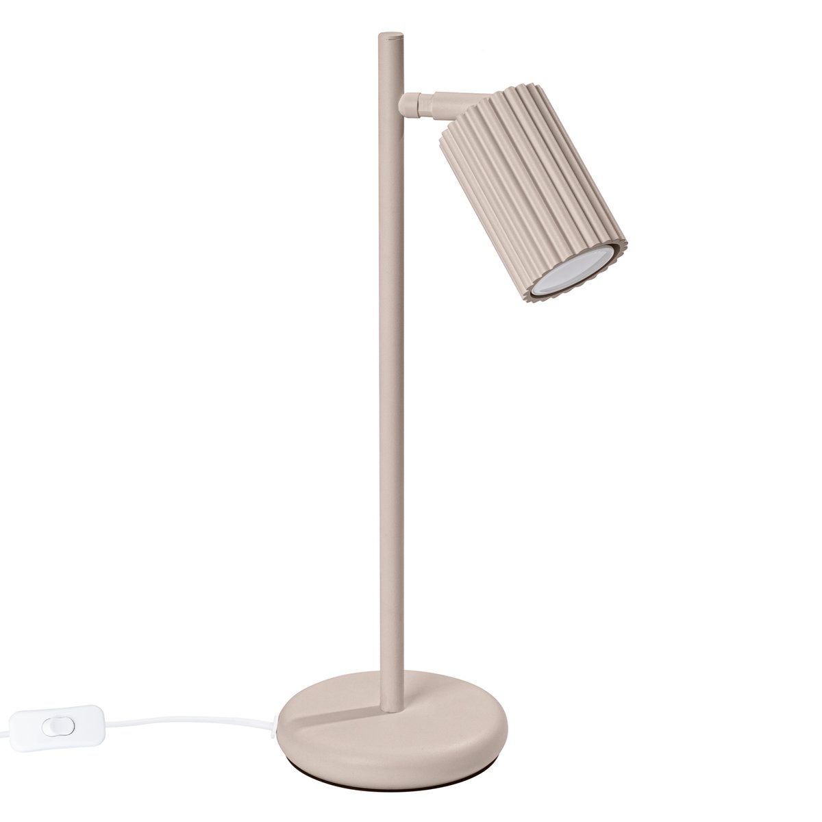 Lampe à poser Aluminium Taupe GU10 1 Karbon marron, EDEN