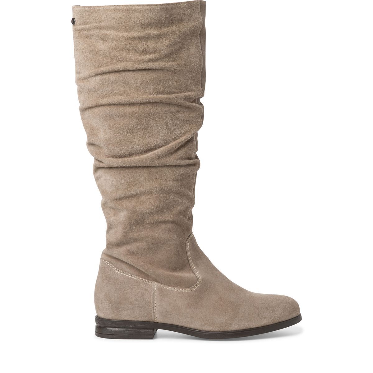 Bottes plates en cuir marron taupe, TAMARIS