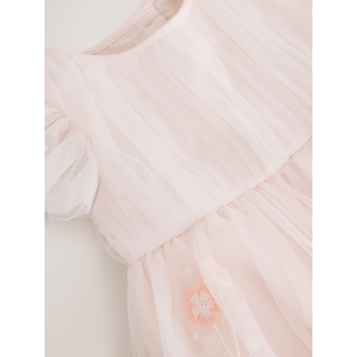 Robe brodée en mesh grandes occasions rose pastel, NEXT