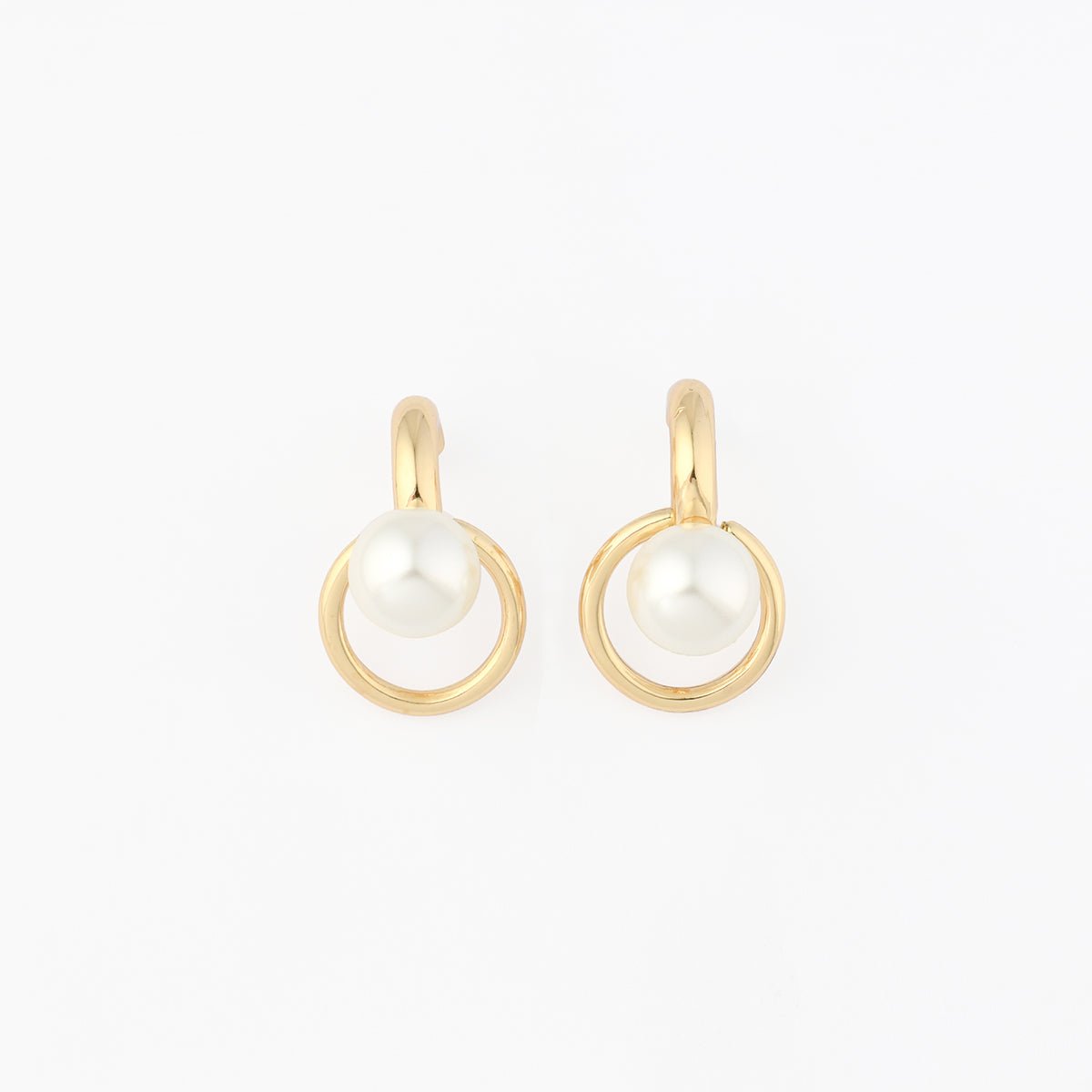 Créoles cercle avec perle blanc, BALABOOSTE