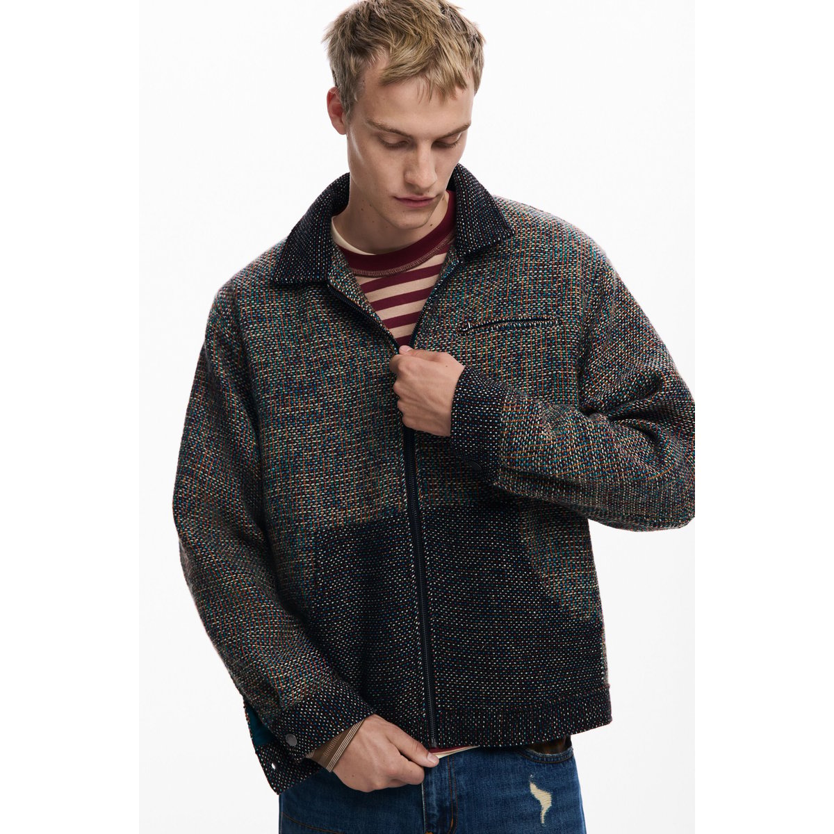 Veste à poches chinée marron, DESIGUAL