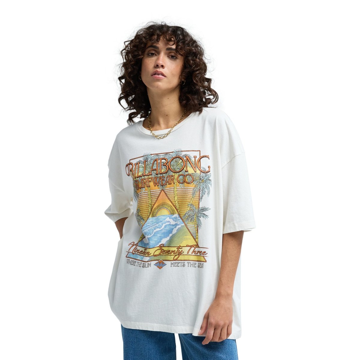 T shirt manches courtes SUN MEETS SEA blanc salt crystal, BILLABONG