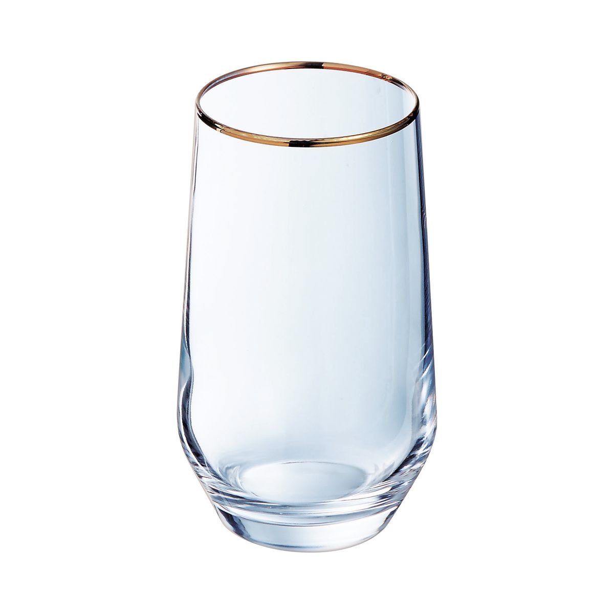 4 verres à eau 40cl bord or -ULTIME BORD OR transparent, CRISTAL D ARQUES