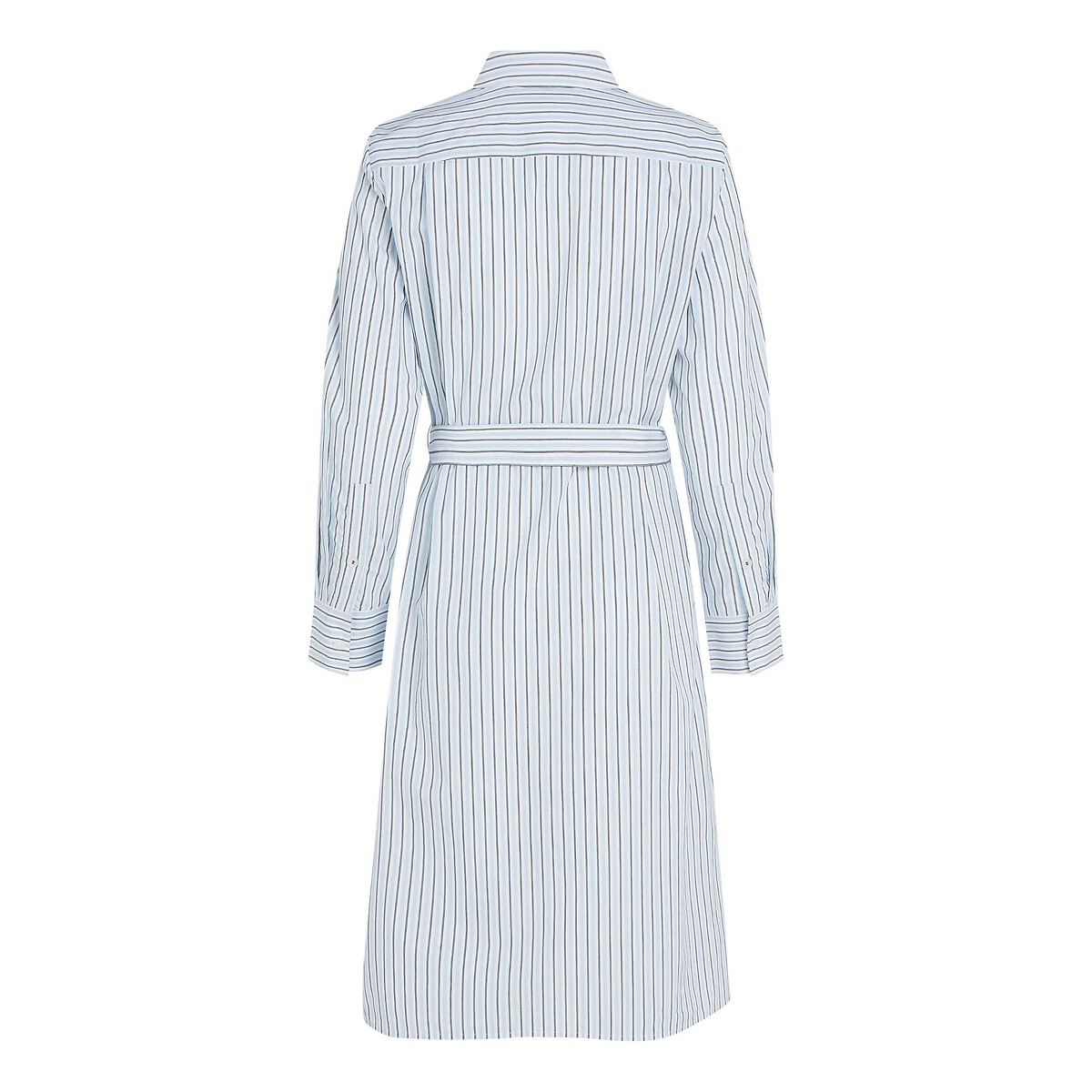 Striped Cotton Dress with Tie-Waist and Long Sleeves navy, TOMMY HILFIGER