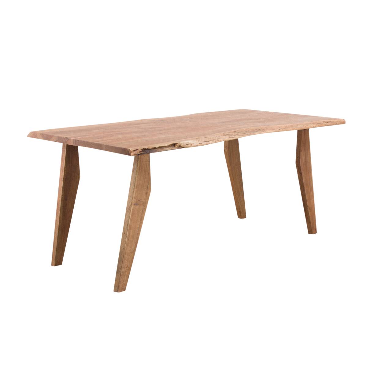 Table à manger en bois d'acacia LORIANE bois clair, MADE IN MEUBLES
