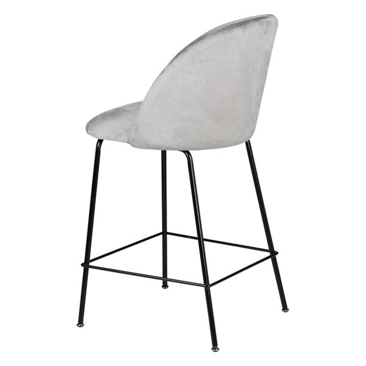 Chaise snack velours gris clair, ZAGO