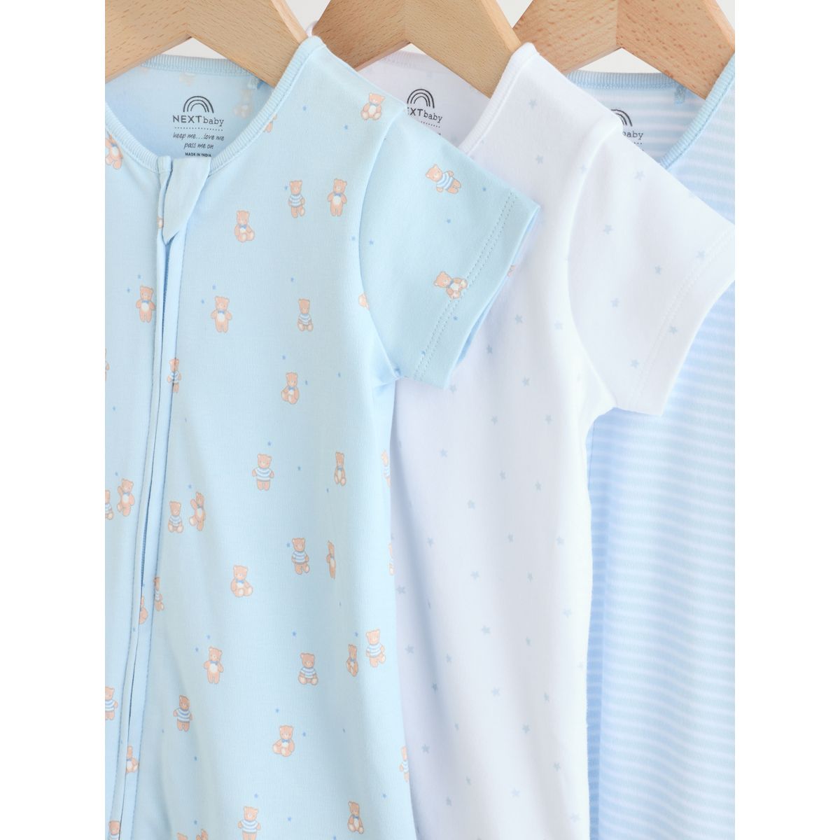 Barboteuse zippée double sens, lot de 3 bleu, NEXT