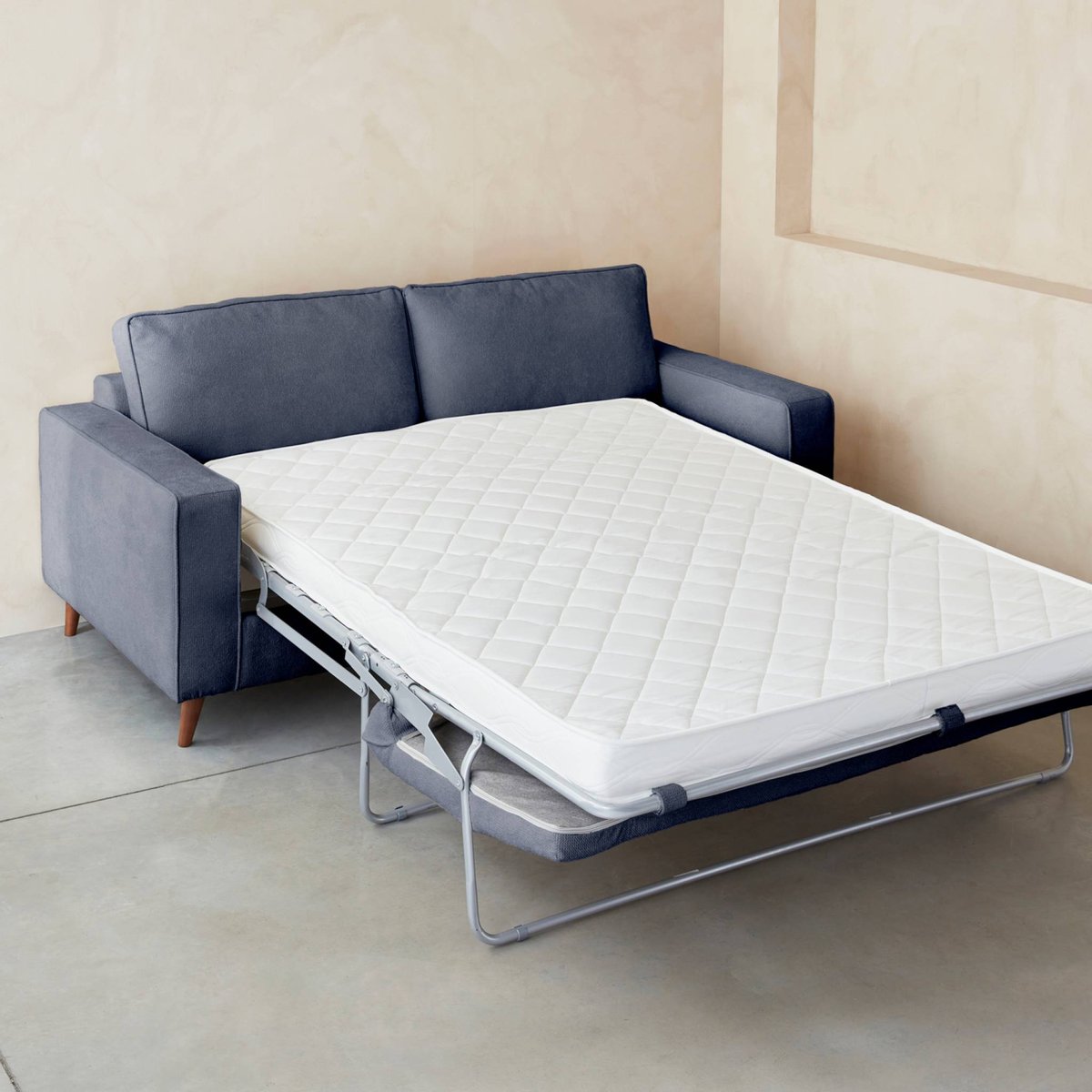 Canapé lit convertible 3 places avec matelas 12cm - Fabriqué en France GUSTAVE ivoire, SWEEEK