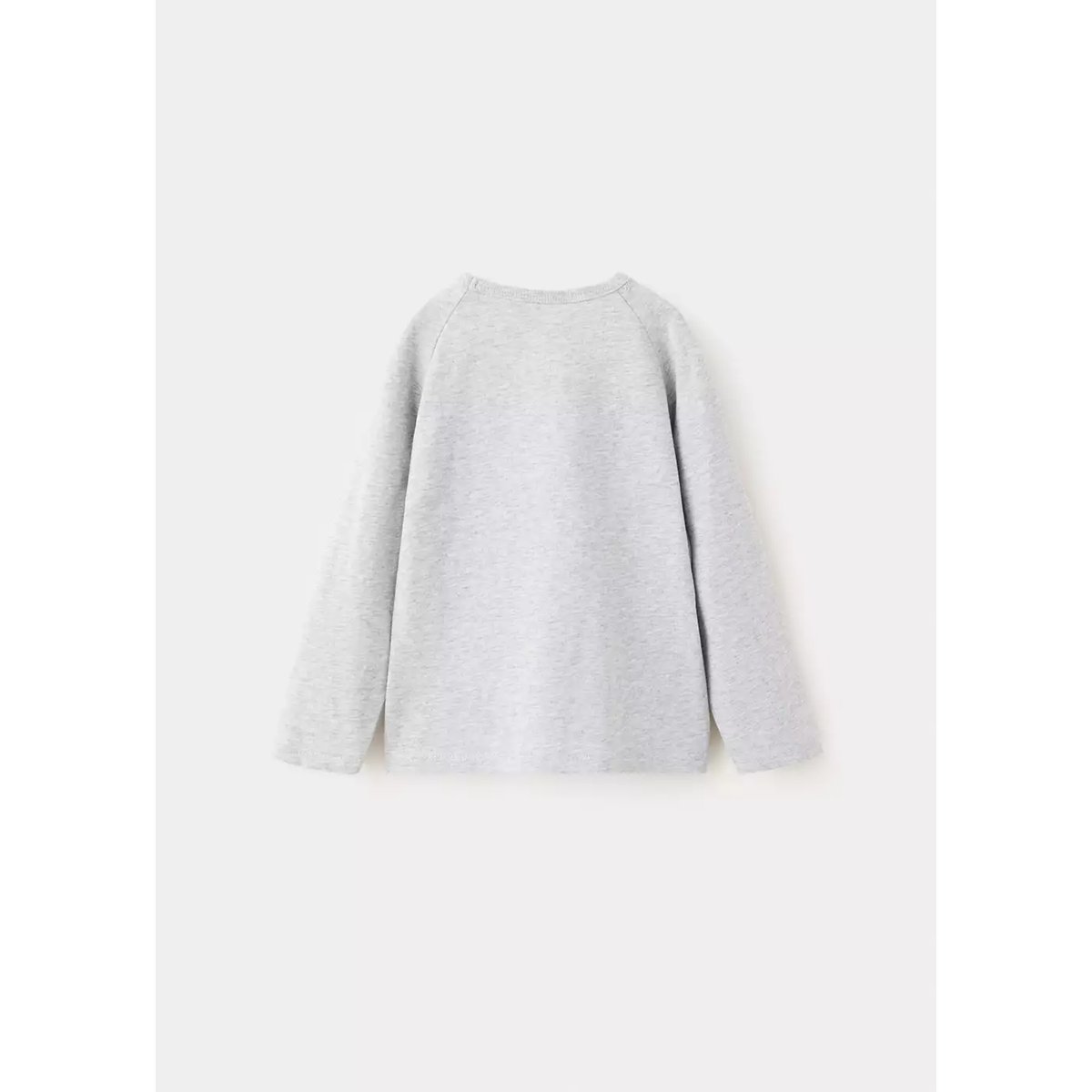 T-shirt brodé détail volanté gris chiné moyen, MANGO BABY