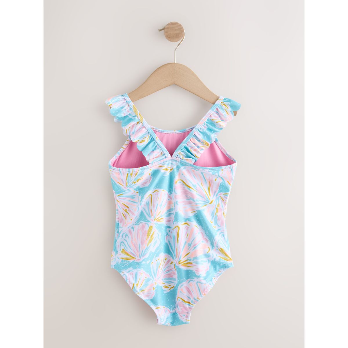 Maillot de bain à volants coquille bleue, NEXT