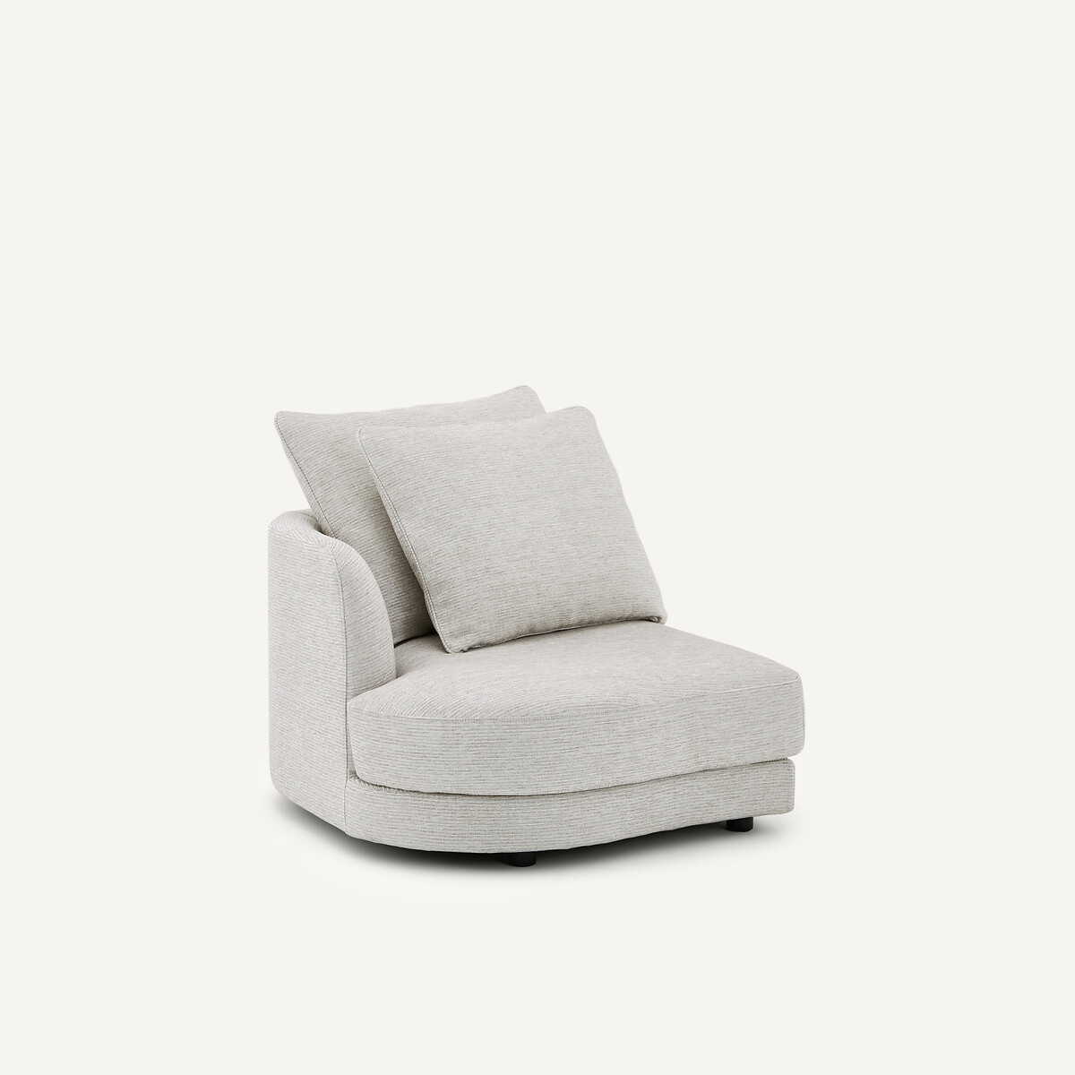 Linkes, abgerundetes Sofa-Element, modular, aus recycelter Baumwolle, TIBERIO hellgrau, AM.PM