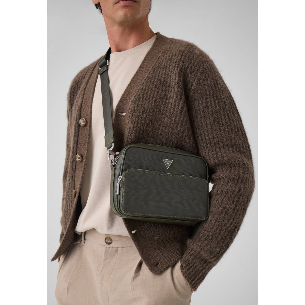 Sac Milano Mini Crossbody vert, GUESS