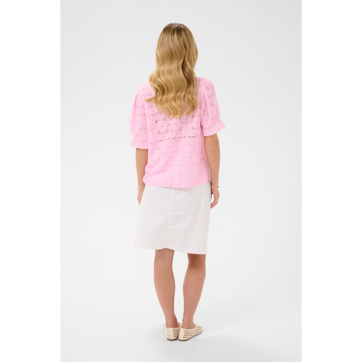 Blouse à manches courtes rose cherry blossom, CREAM