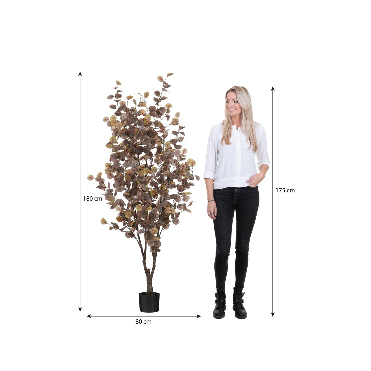 Plante artificielle d’eucalyptus H180 cm bronze, MICA DECORATIONS