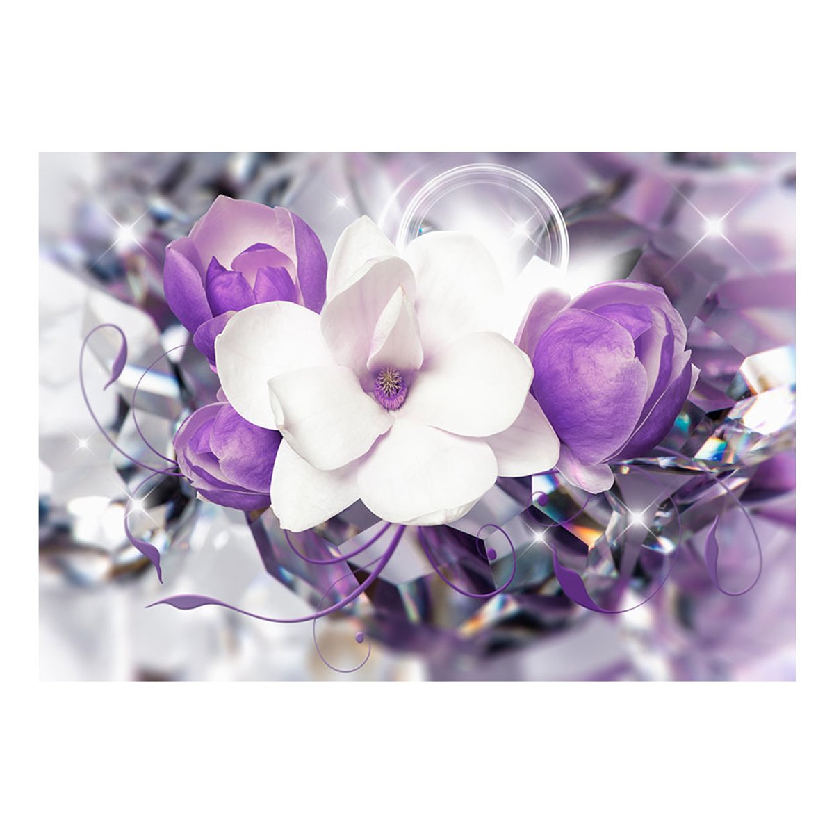 Papier peint intissé panoramique Fleurs Purple Empress violet, EDEN