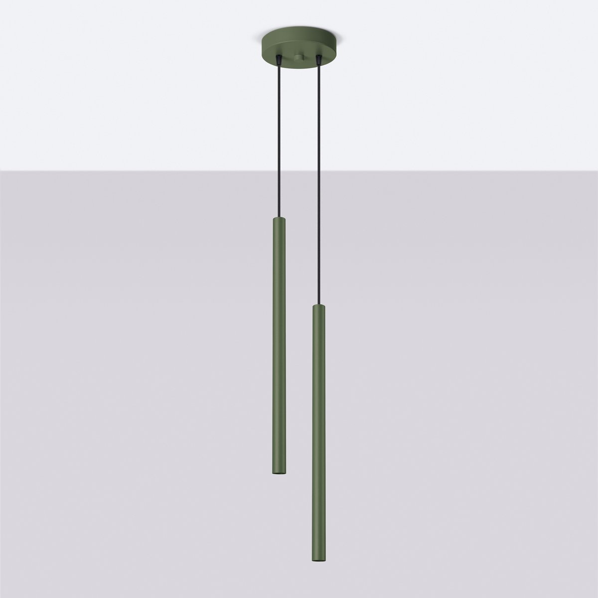 Suspension Acier Vert Olive G9 2 Pastelo vert, EDEN