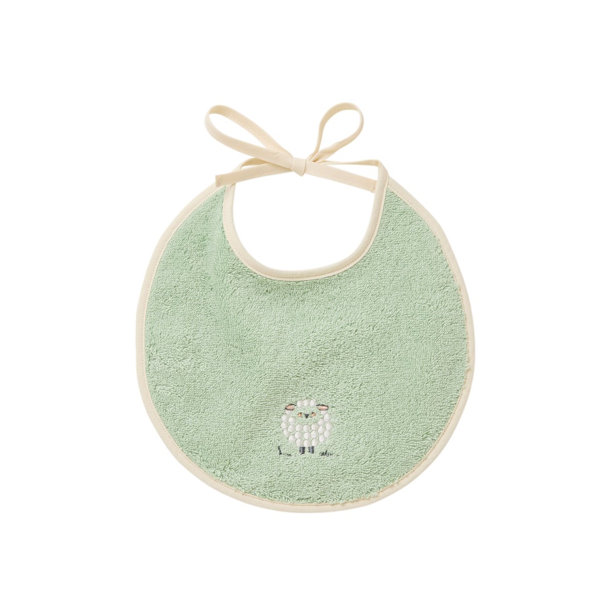 Mini bavoir coton bio BALADE amande, CARRE BLANC
