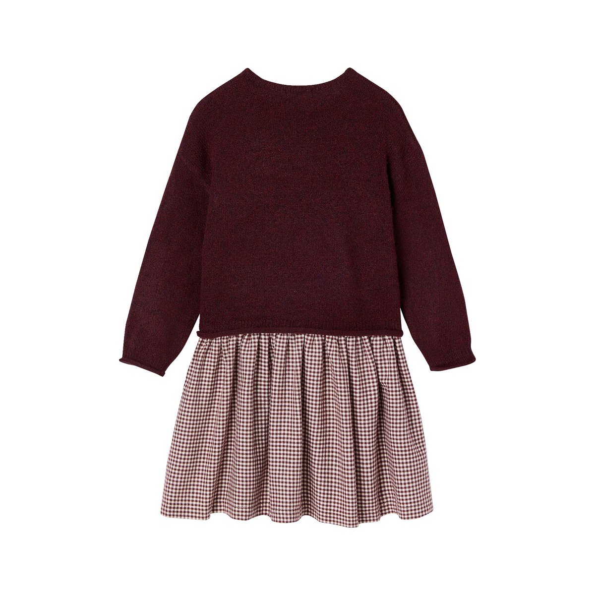 Robe 2 en 1 manches longues prune, VERTBAUDET