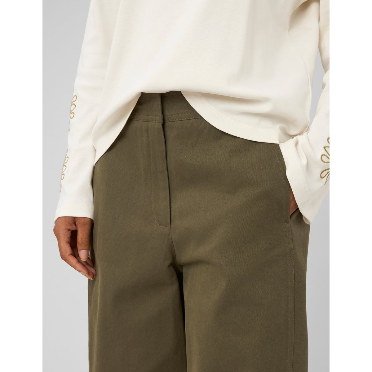 Pantalon chino balloon vert kaki, BZB