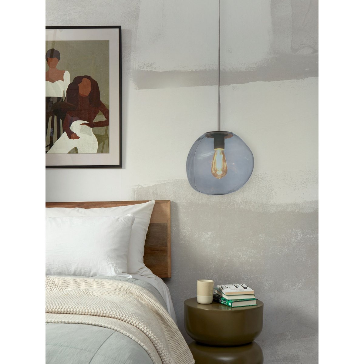 Lampe Suspendue Verre HELSINKI gris clair, IT'S ABOUT ROMI