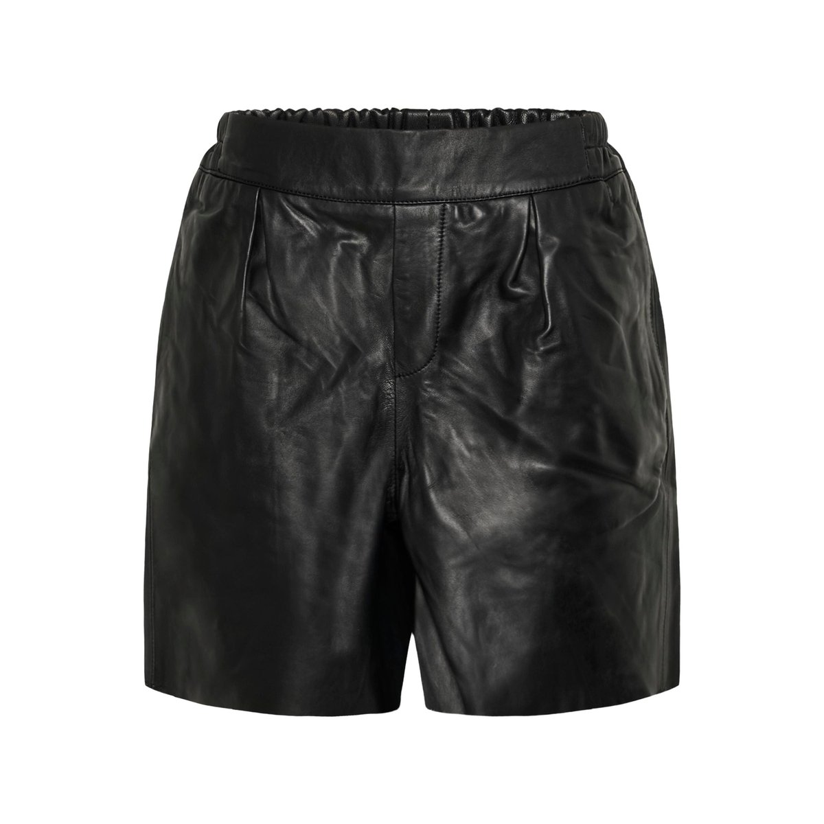 Shorts en cuir noir, CULTURE