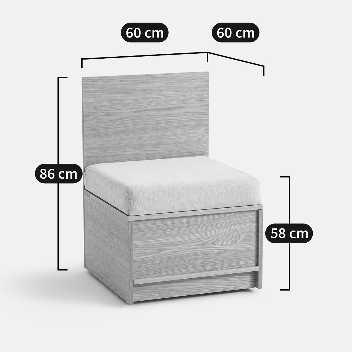 Banco de mesa, L60 cm, Senssia cor carvalho, LA REDOUTE INTERIEURS