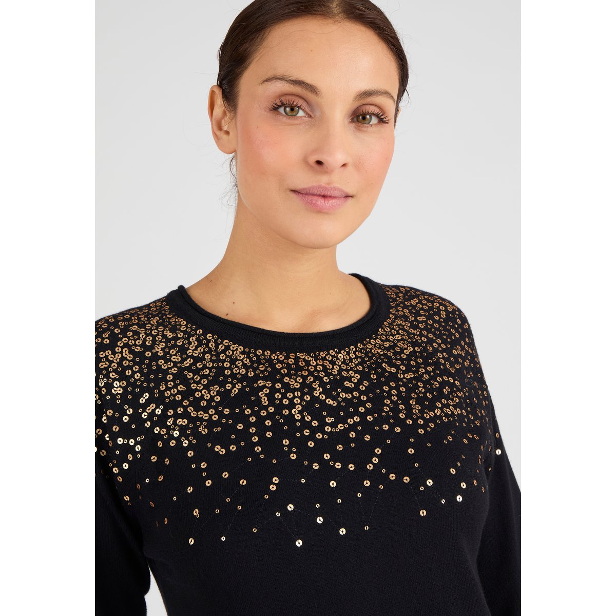 Pull à sequins noir, DAMART