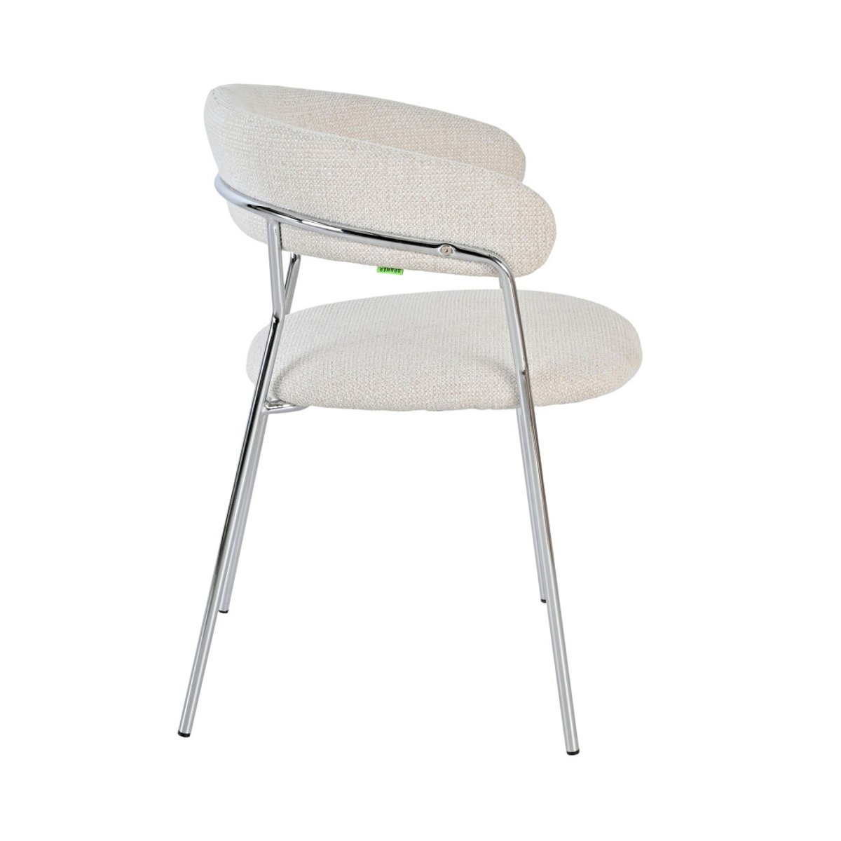 Lot de 2 fauteuils de table en tissu pieds chrome- CELESTY beige, DRAWER