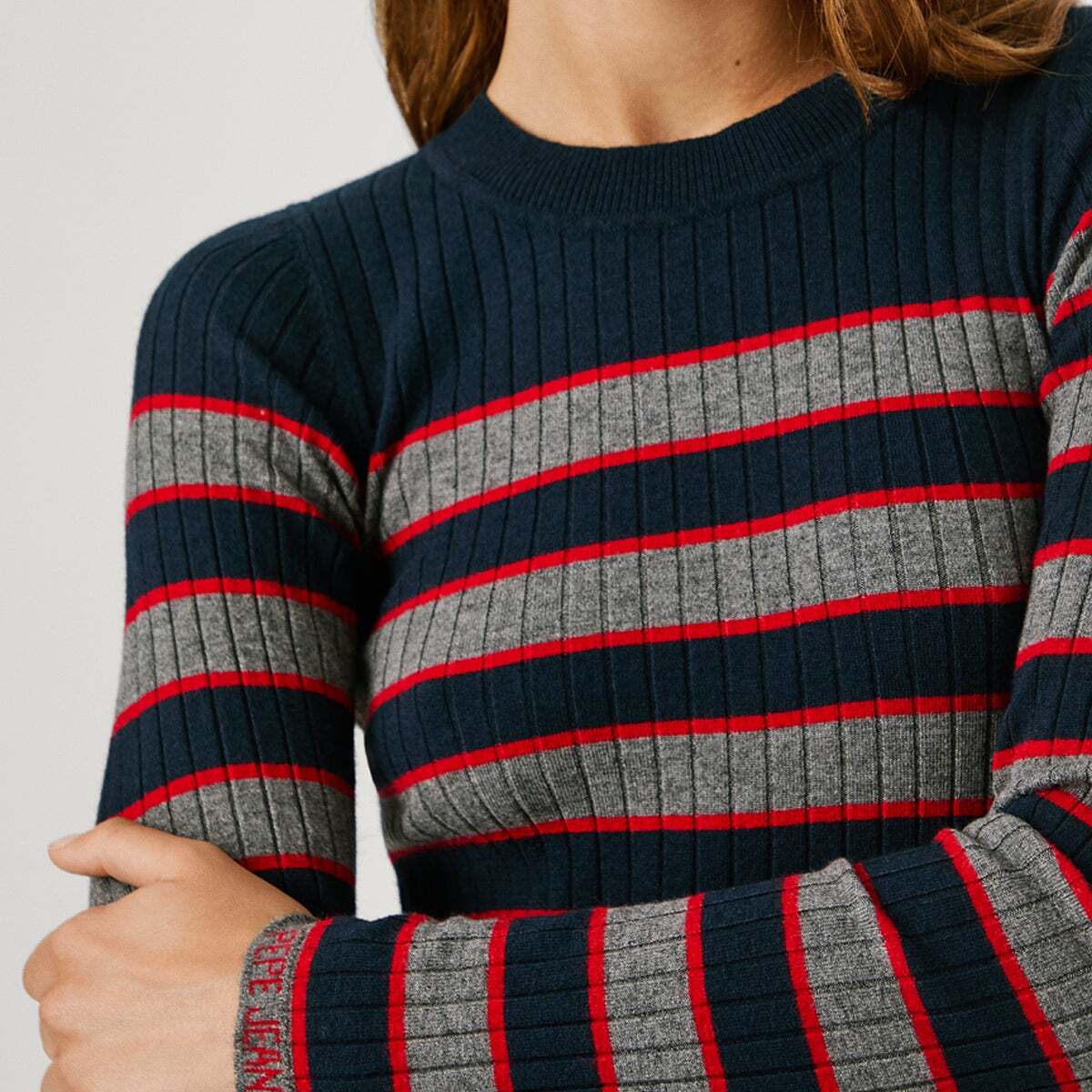 Pull Côtelé À Rayures bleu dulwich, PEPE JEANS