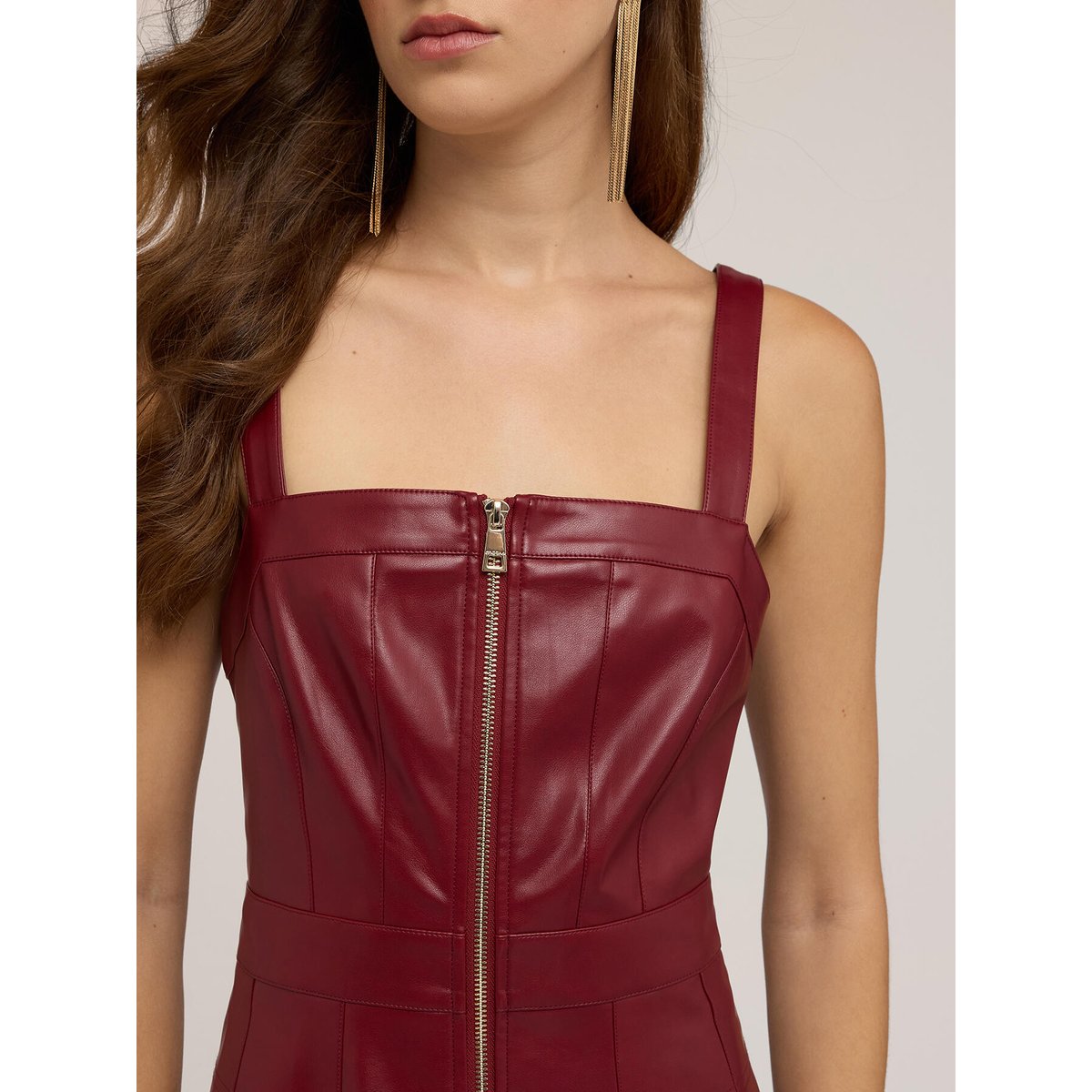 Robe en tissu enduit burgundy, MOTIVI