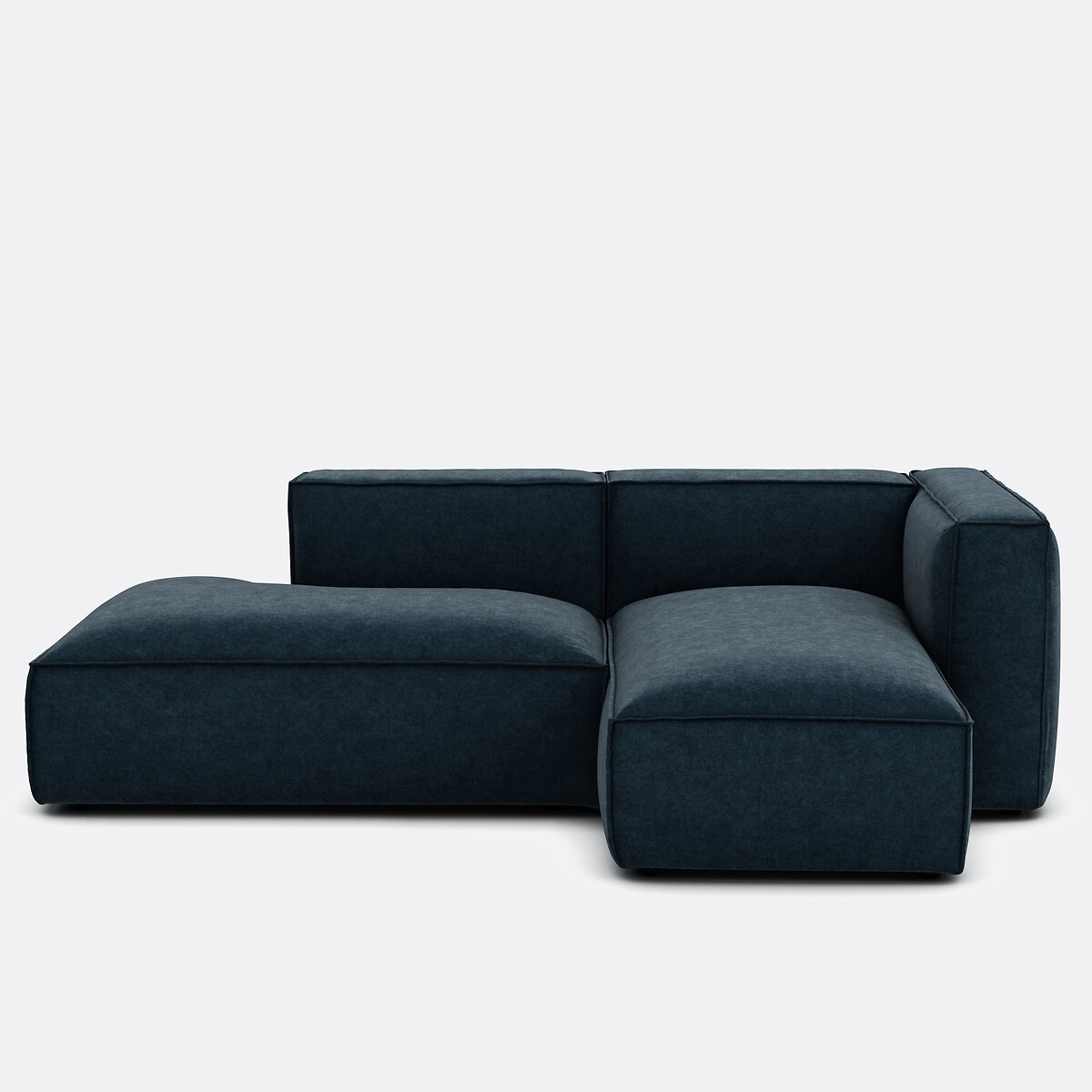 Elément récamière gauche pour canapé modulable, en velours texturé, SEVEN bleu de prusse, LA REDOUTE INTERIEURS
