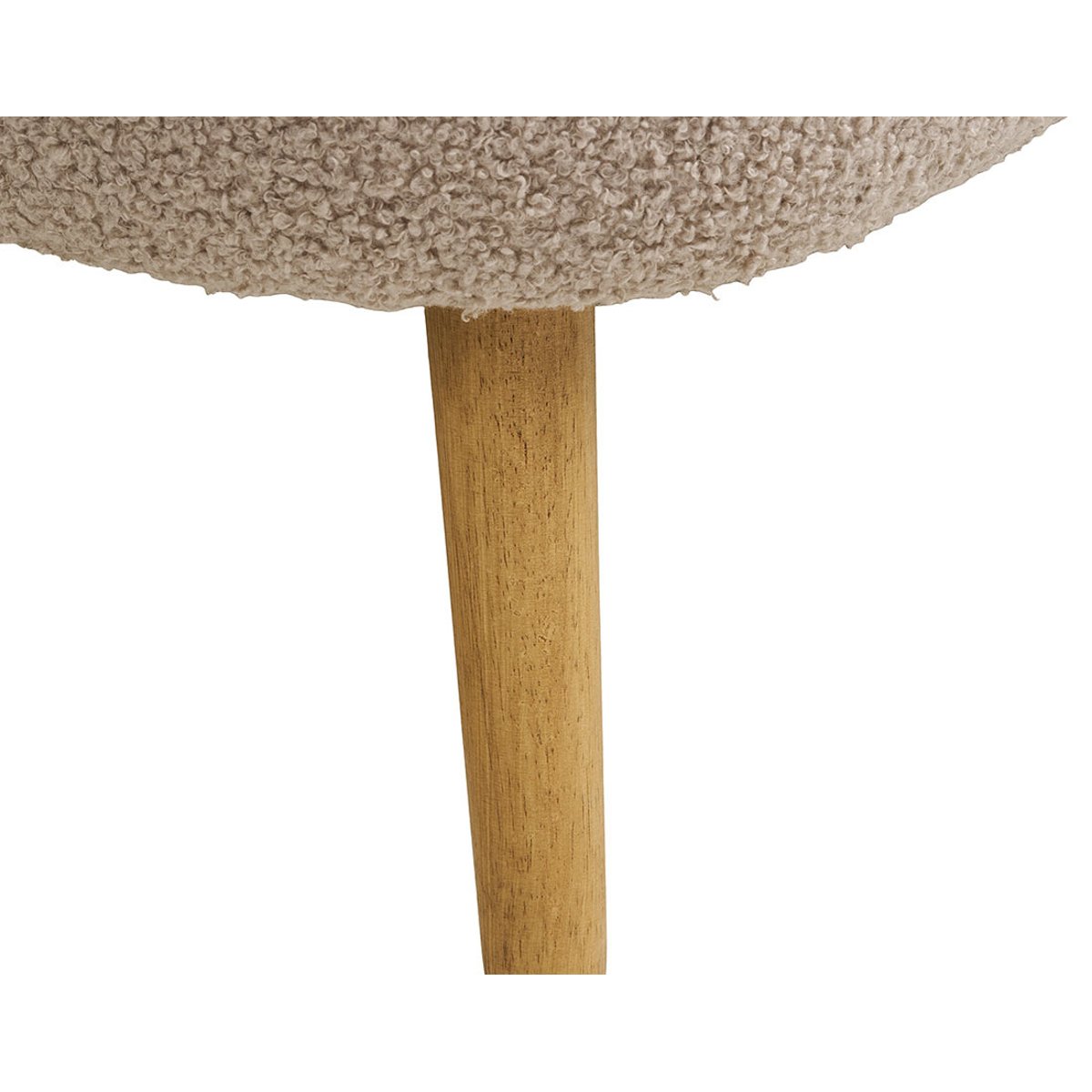 Pouf avec rangements en tissu bouclette, KAREN beige, BEST MOBILIER