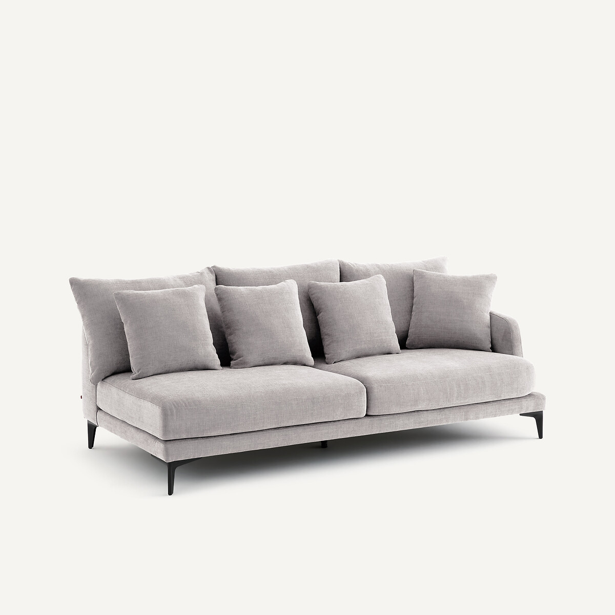 Demi-canapé 3 places en polyester coton, MODERNISTE gris clair, EMMANUEL GALLINA X AM.PM