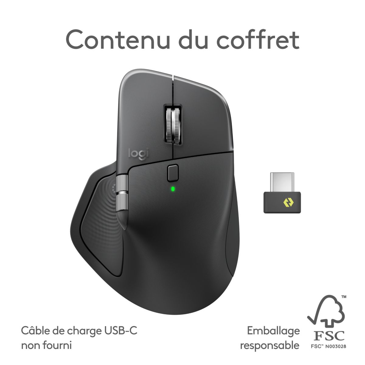 Souris sans fil rechargeable Souris sans fil rechargeable MX Master 4 graphite + 2 mois Adobe couleur unique, LOGITECH