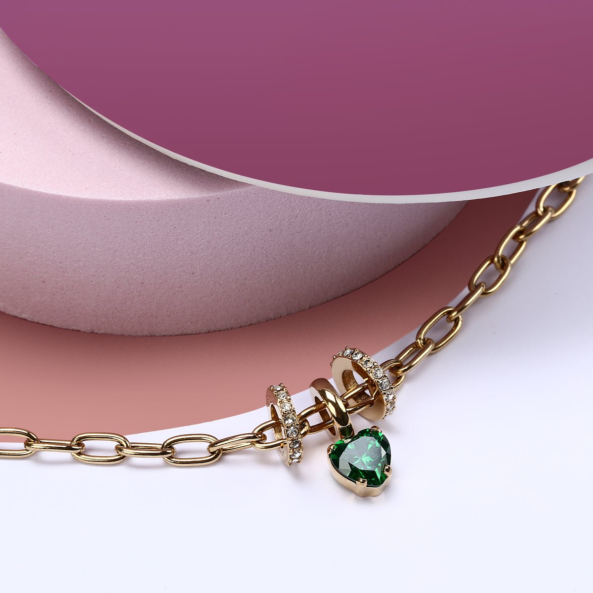 Bracelet DROPS or, vert, MORELLATO
