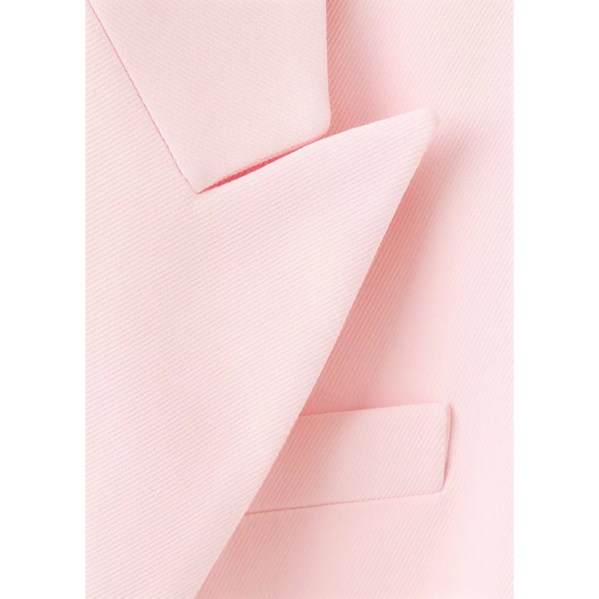Blazer costume croisé mélange de coton rose pastel, MANGO