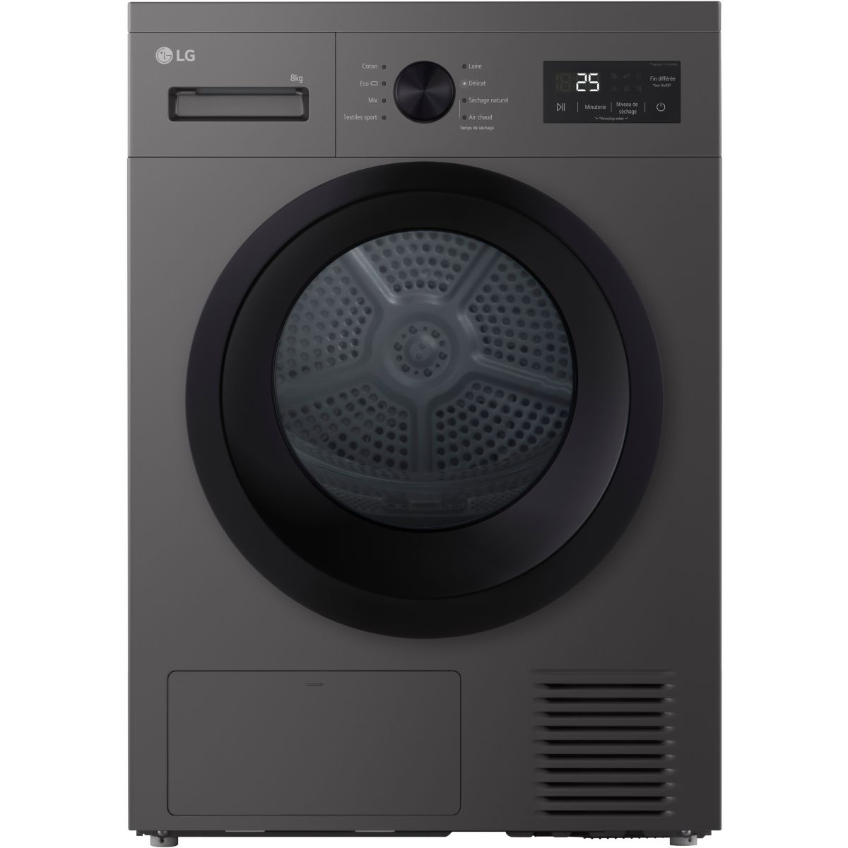 Sèche linge pompe à chaleur RH8N14SL 8kg - Soin quotidien & Anti-froissage graphite, LG